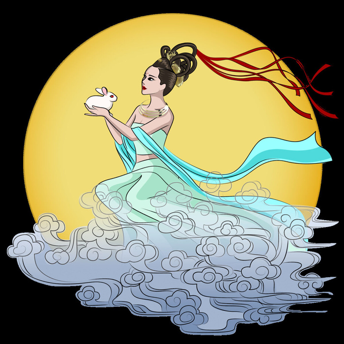 卡通中秋节嫦娥素材psd模版下载