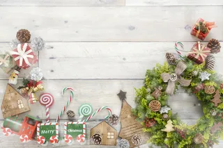 圣诞节垂直画幅场景圣诞装饰圣诞花环(7)