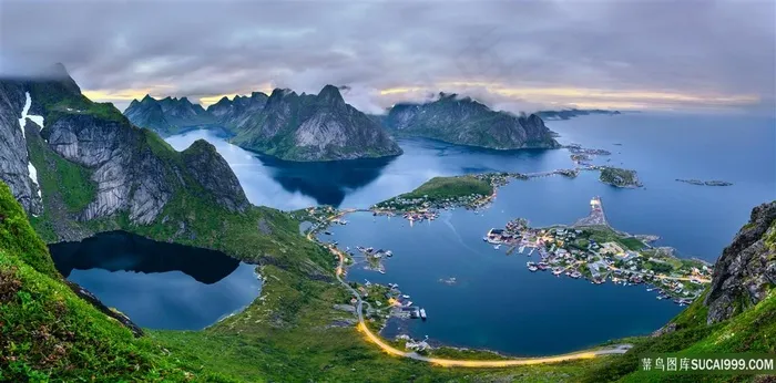 海峡岛屿山水风景