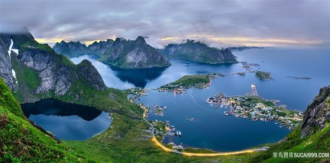 海峡岛屿山水风景