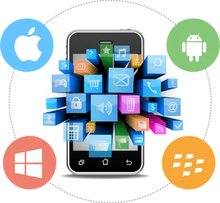 智能手机软件卡通简笔科技kv主视觉素材