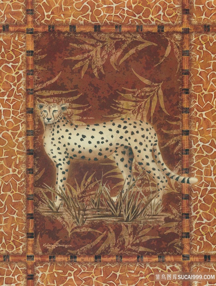 豹子时尚艺术复古插画