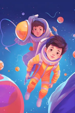 宇航员太空宇宙插画海报素材背景
