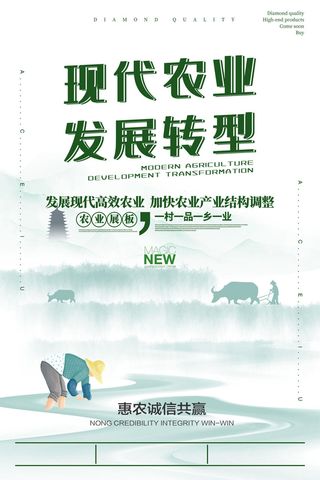 绿色农作现代农业发展转型新农业宣传海报