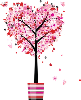 爱心树卡通简笔素材