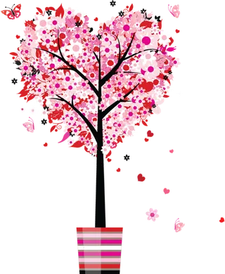 爱心树卡通简笔素材