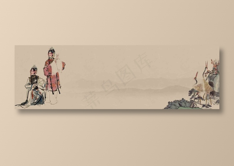 复古中国风中国画古风背景素材