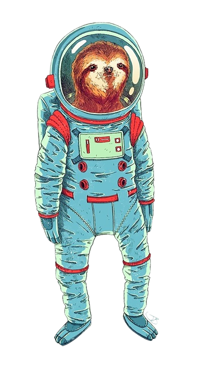 少儿兴趣班太空人树懒卡通