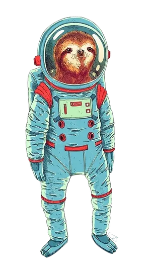 少儿兴趣班太空人树懒卡通