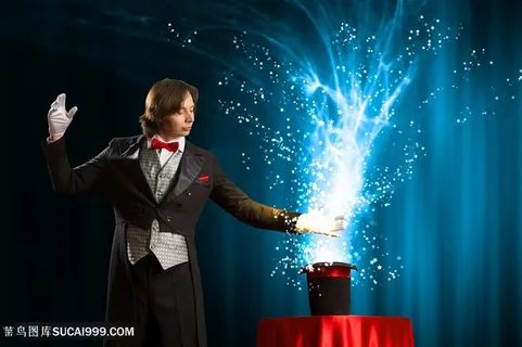 正在表演魔法的魔法师高清图片