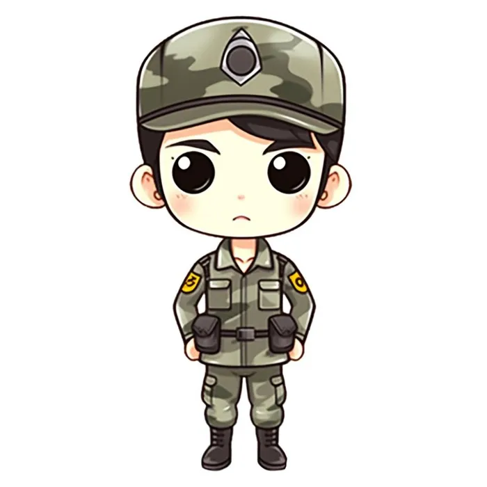 军人士兵卡通免抠(1024x1024)