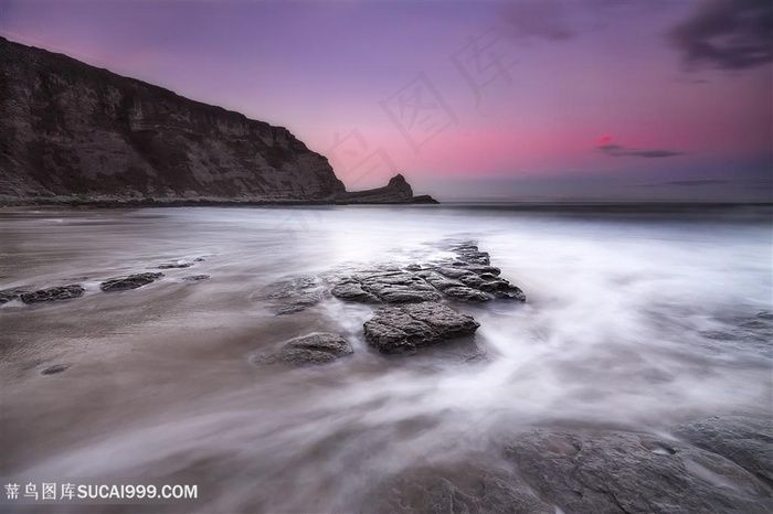 高清唯美海边激流风景图片