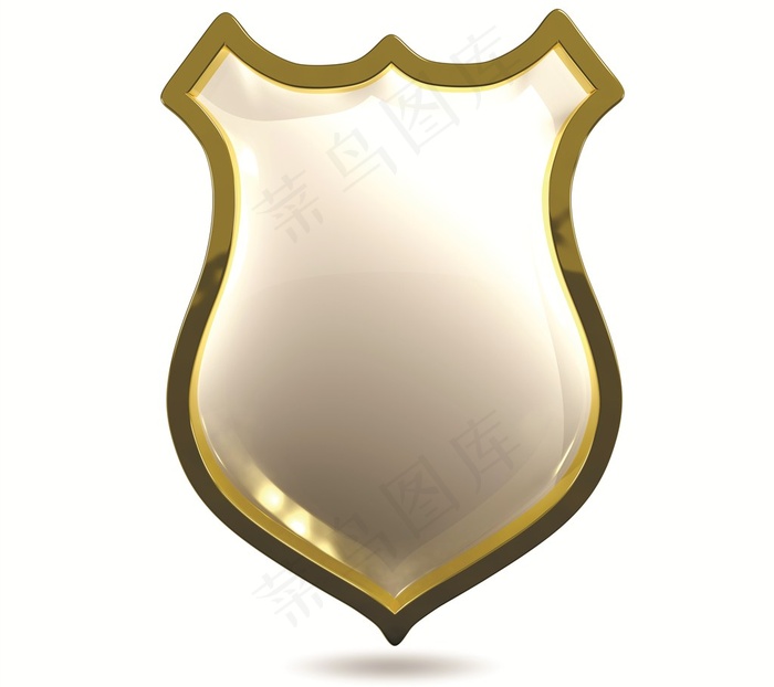 金属立体变宽盾牌图标高清图片