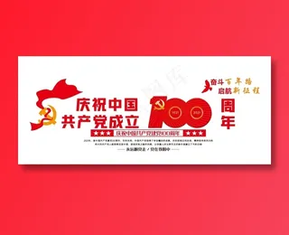 建党百年 党建 百年历程 党建形象墙