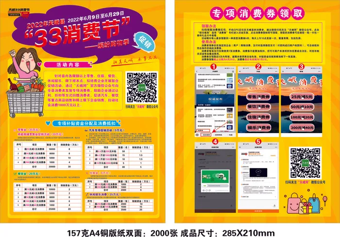 天峨“33消费节”宣传单cdr矢量模版下载