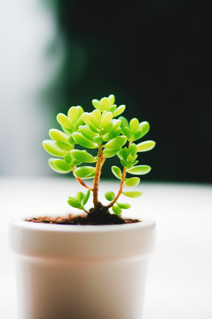 花瓶里的绿色多肉绿植摄影图