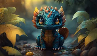 可爱小龙，大眼睛，梦幻，综合使用