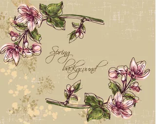 欢迎春天开花素材