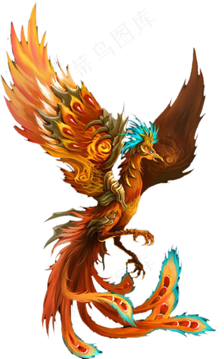 凤凰图腾卡通手绘祥云