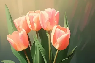 唯美淡雅清新郁金香背景