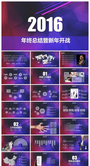 年终总结暨新年开战ppt模板预览图