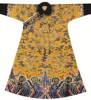 华丽的龙纹刺绣古代帝王服饰图片