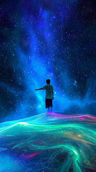 夜晚天空科幻绚丽星空