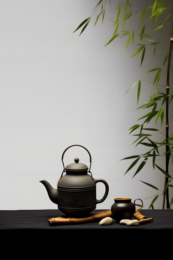 简约古风煮茶典雅背景(2400x3600)