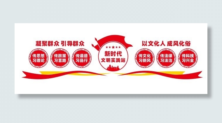 新时代文明实践中心文化墙cdr矢量模版下载