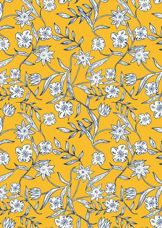 花卉唯美手绘花朵面料纹理手机壳布料面料印花服装矢量图案素材