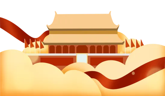 *建军节建党国庆节党建元素图片 卡通手绘PNG透明免扣PS素材