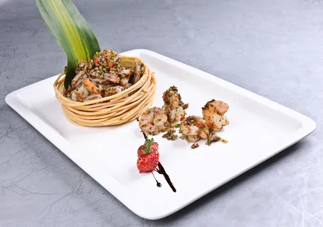 CXC01966焦圈配炒雪菜虾球