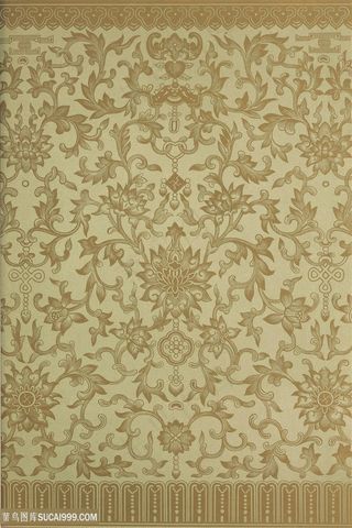 褐色植物工笔画中式传统纹样集锦中国风图片