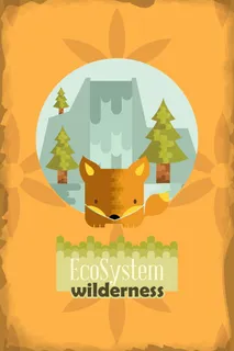 自然风景动物植物扁平矢量插画