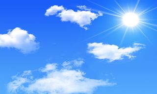 天空背景蓝色简约风海报