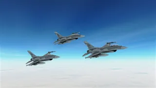 三架飞行中的军用飞机高清图片