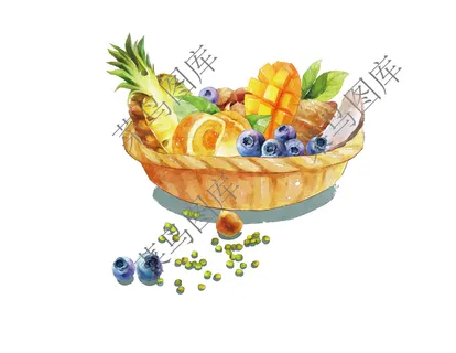 多种水果 水果篮抽象图片