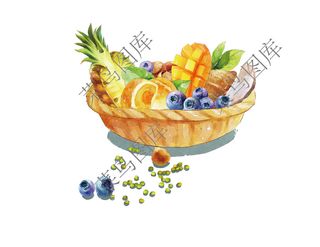 多种水果 水果篮抽象图片