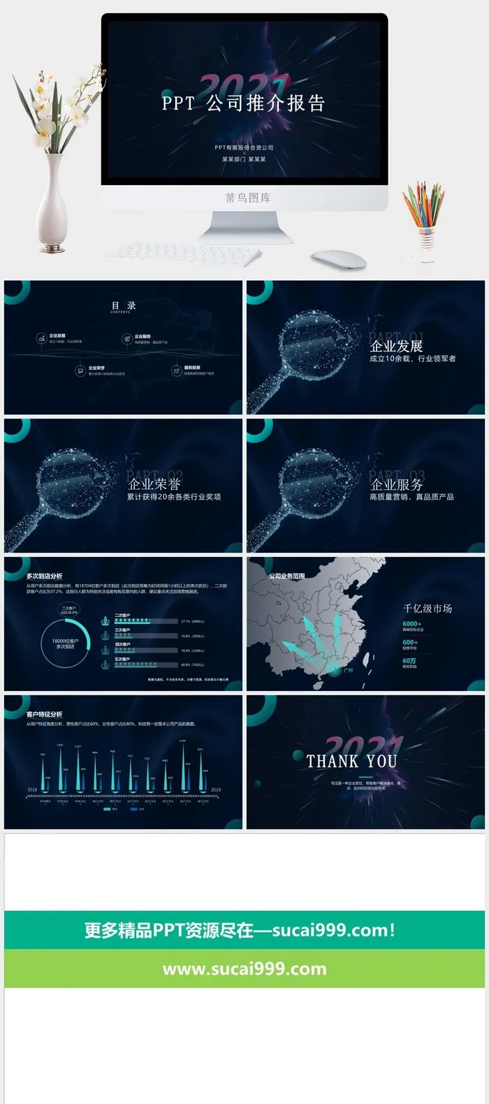 科技公司介绍推介ppt模板