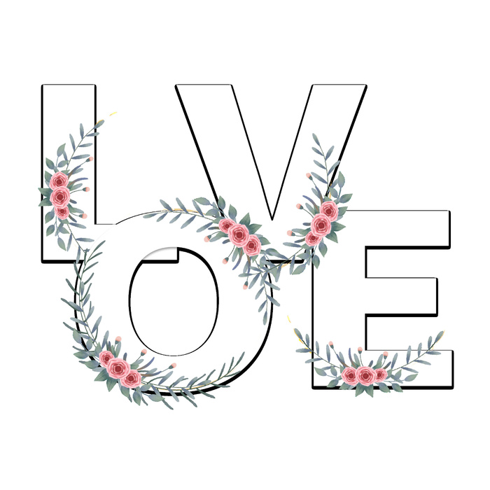 设计love字装饰情人节