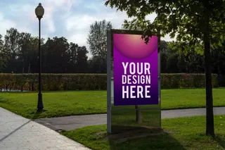 城市户外车站灯箱广告牌PSD分层样机模板