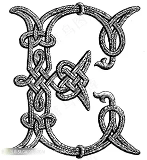 时尚花纹字母E 时尚花纹字母E