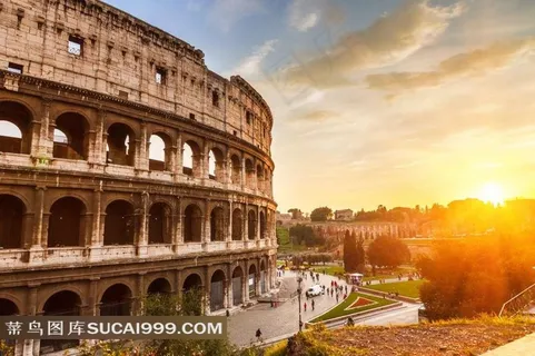 古罗马角斗场建筑高清摄影图片