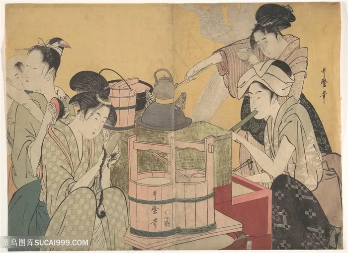 喜多川歌磨作品厨房妇女装饰画