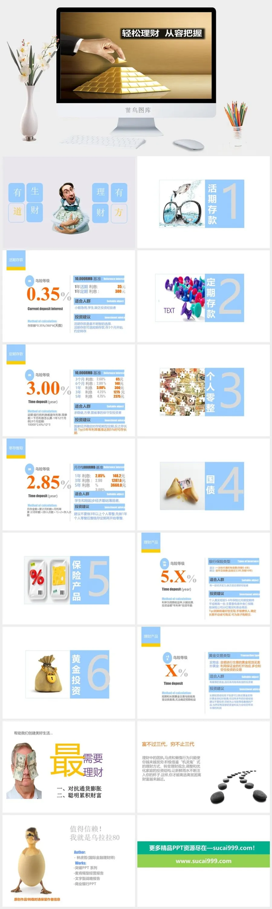 个人投资理财方法介绍PPT模板