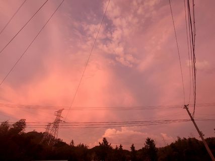 粉红色的晚间天空