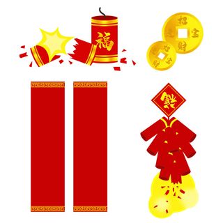 焰火对联灯笼装饰新年