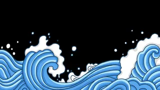 中国风国潮插画海浪波浪背景装饰浪花图案元素