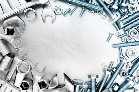 许多螺丝钉和螺丝帽 许多螺丝钉和螺丝帽