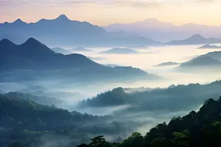 山脉树林高空摄影